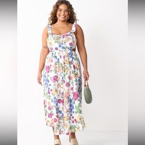 SO White Floral Tie-Front Maxi Dress